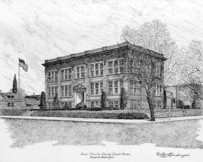 Pend Oreille Courthouse drawing