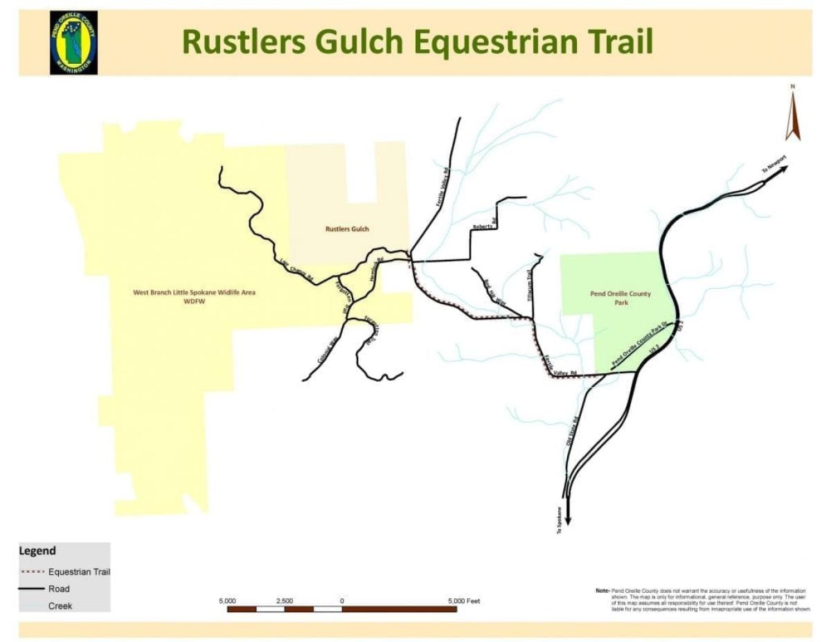 Rustlers Gulch Equestrian Trail map